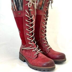 NWOT - Reiker Red Suede Boots - Size 41